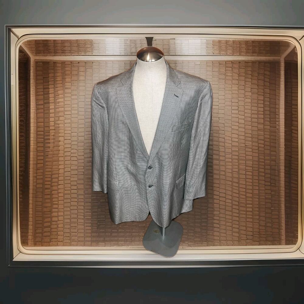 G Manzoni Wool/Silk Blend Sport Coat Blazer Sz 40 L Made In Italy